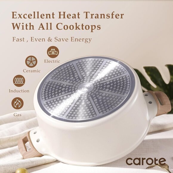 Carote Non-Stick Stock Pot with Lid| 4QT Granite Casserole Cookware - Picture 3 of 3